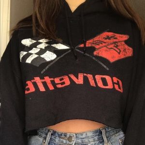 Corvett black cropped hoodie